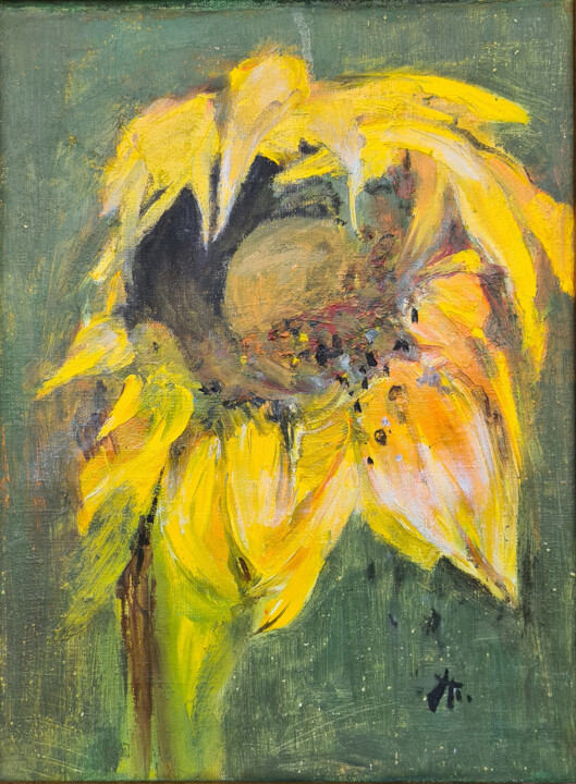 Картина под названием "Sunflower" - Татьяна Ермольчик, Подлинное произведение искусства, Масло