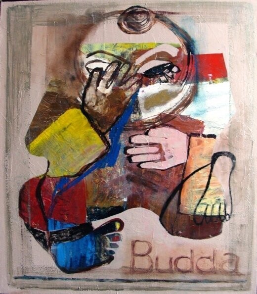Painting titled "Будда" by Tatyana Ermolchik, Original Artwork, Oil