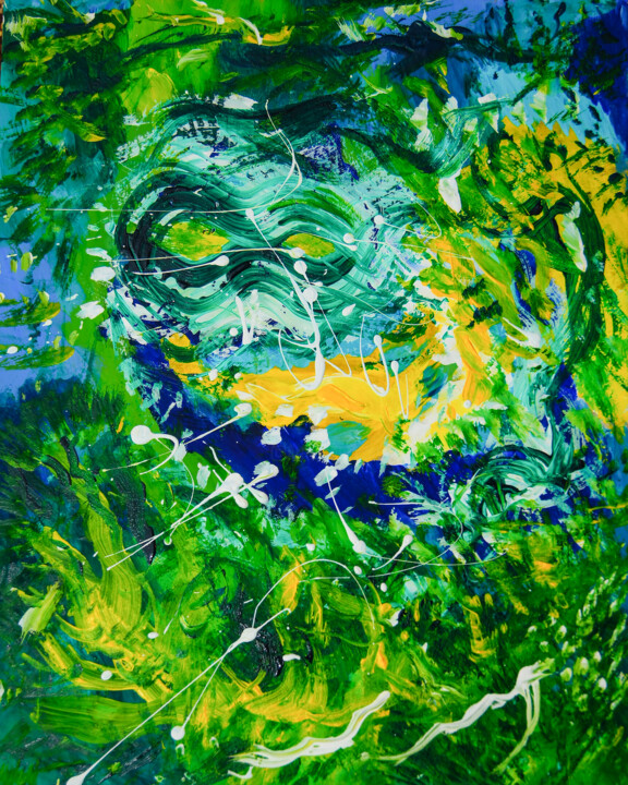 Рисунок под названием "Странный водолаз" - Татьяна Гордеева, Подлинное произведение искусства, Акрил