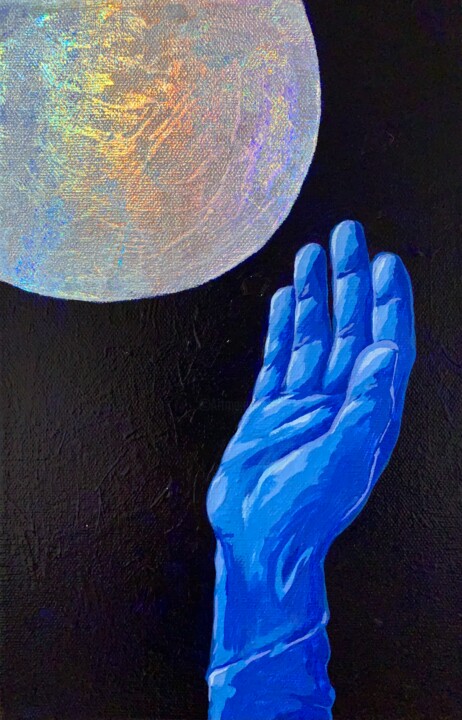 Картина под названием "The Full Moon" - Tatyana Karabanova (Bogdanova), Подлинное произведение искусства, Акрил Установлен н…