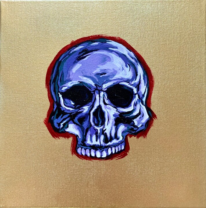 Картина под названием "Purple skull" - Tatyana Karabanova (Bogdanova), Подлинное произведение искусства, Акрил Установлен на…