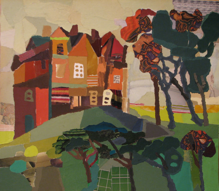 Collages titled "Old house for sale" by Tatyana Korshunova, Original Artwork, Collages