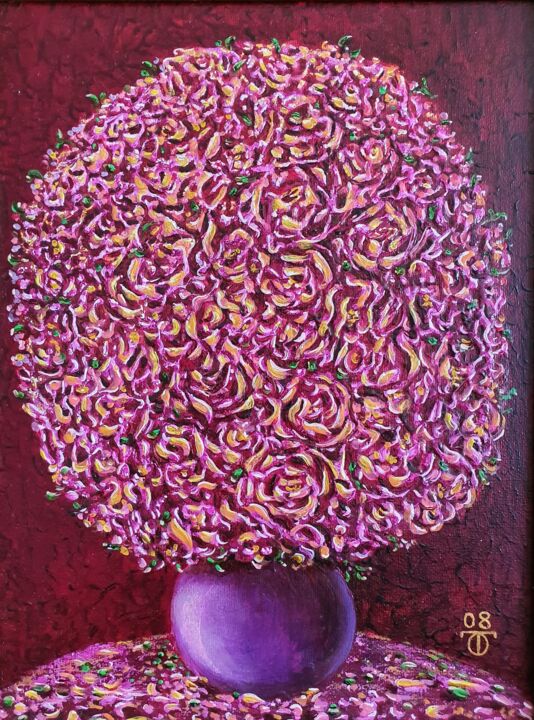 Картина под названием "Abstract bouquet" - Tatyana Orlovetskaya, Подлинное произведение искусства, Масло Установлен на Дерев…