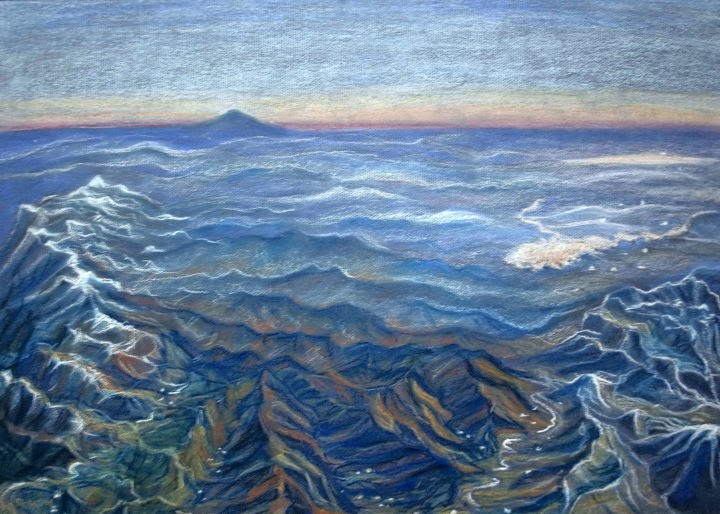 Pintura intitulada "View of the Himalay…" por Tatyana Petrova-Latysheva, Obras de arte originais, Pastel