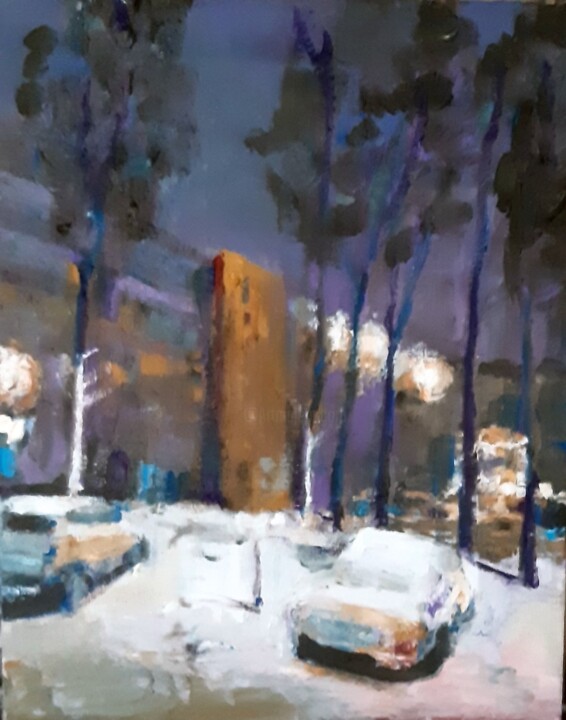 Картина под названием "Зимний дворик 2" - Tatyana Zakharova, Подлинное произведение искусства, Акрил