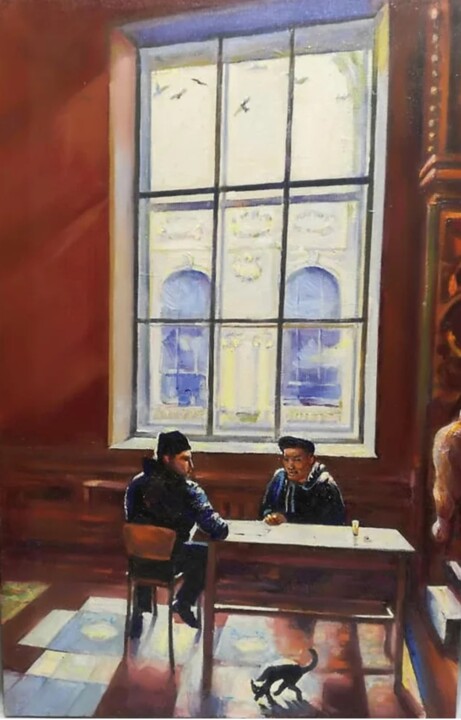 Картина под названием "Интерьер Академии Ш…" - Tatyana Zakharova, Подлинное произведение искусства, Масло