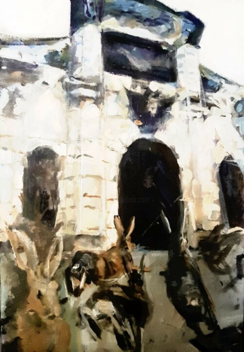 Картина под названием "Заячий остров2" - Tatyana Zakharova, Подлинное произведение искусства, Масло