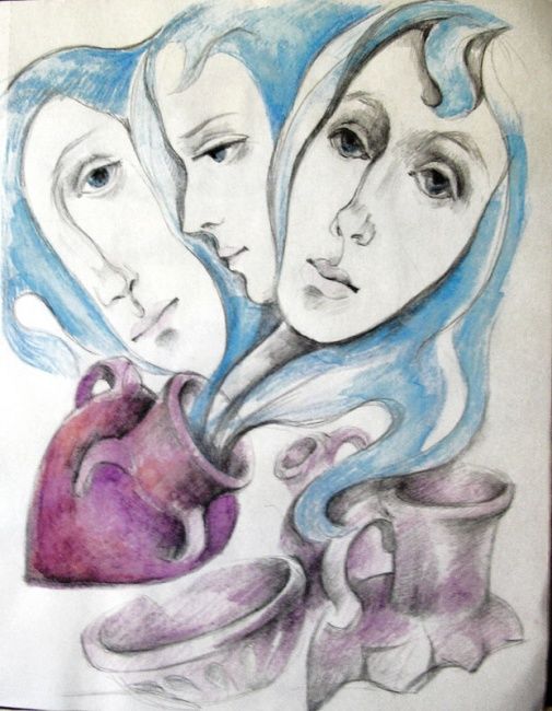 Drawing titled "Lliberation" by Tatyana Berestov, Original Artwork