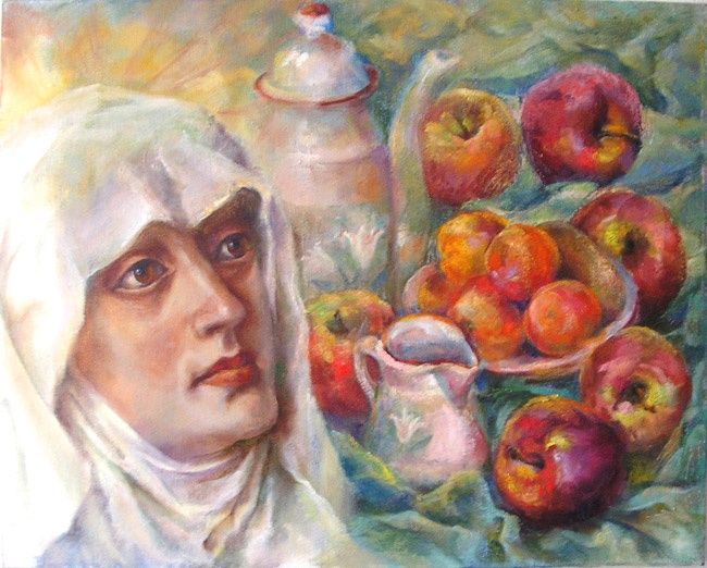 Painting titled "Breakfast for Eva" by Tatyana Berestov, Original Artwork, Other