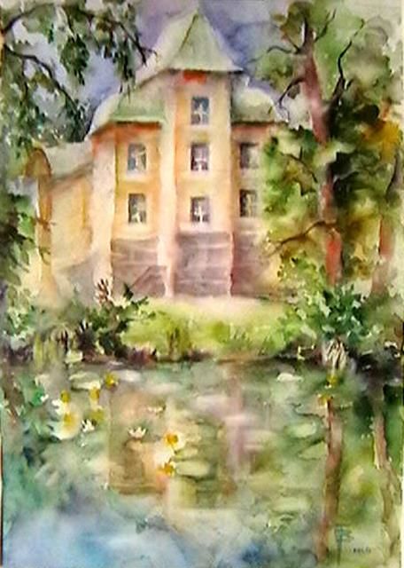 Peinture intitulée "Castle" par Tatyana Berestov, Œuvre d'art originale, Huile