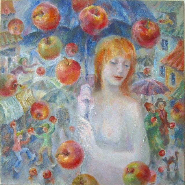 Pintura titulada "Rain for Eva" por Tatyana Berestov, Obra de arte original
