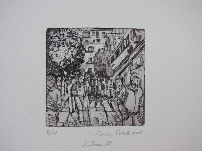 Рисунок под названием "Lisboa III" - Tavares Alves, Подлинное произведение искусства