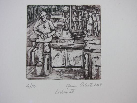 Tekening getiteld "Lisboa IV" door Tavares Alves, Origineel Kunstwerk