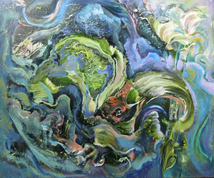 Картина под названием "В лунном свете" - Татьяна Андреева, Подлинное произведение искусства, Масло