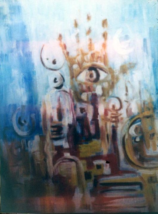 Painting titled "El khamsa" by Tawfik Ali Chaouche, Original Artwork