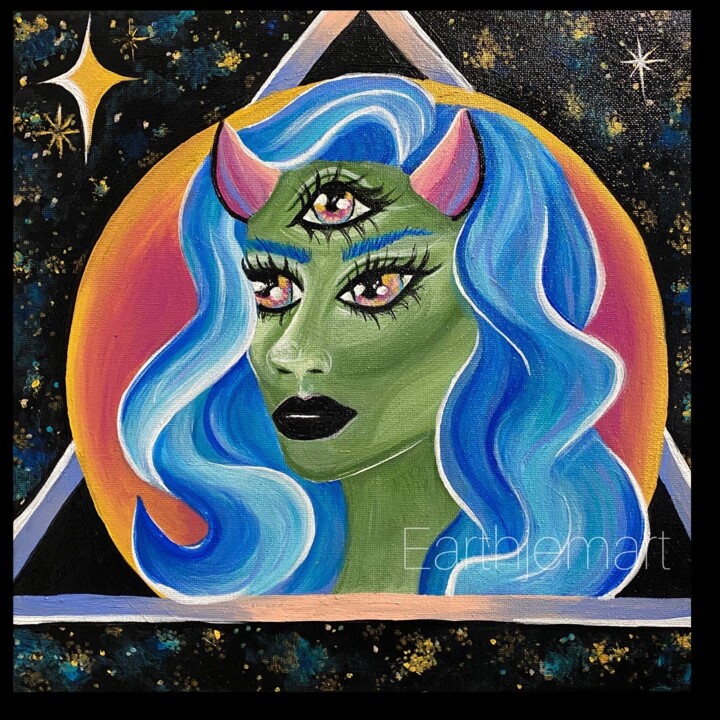 Painting titled "Trust the stars" by Tawnie Martinez (Earthjem), Original Artwork, Acrylic