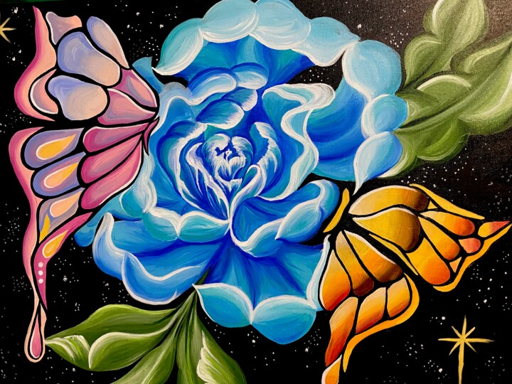Painting titled "Magic of flowers" by Tawnie Martinez (Earthjem), Original Artwork, Acrylic
