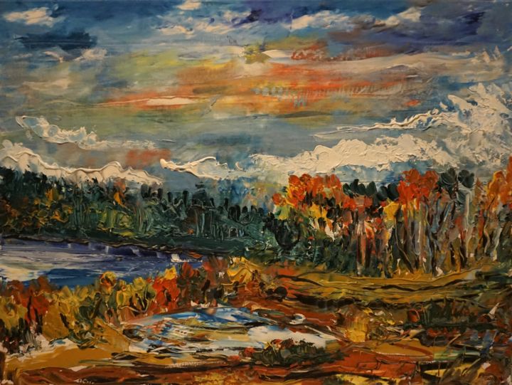 Painting titled "" FABULOUS NATURE-…" by Sergeys Balura, Original Artwork, Oil Mounted on Wood Stretcher frame