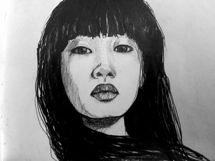 Drawing titled "Lia" by Tay Aguilar, Original Artwork, Pencil