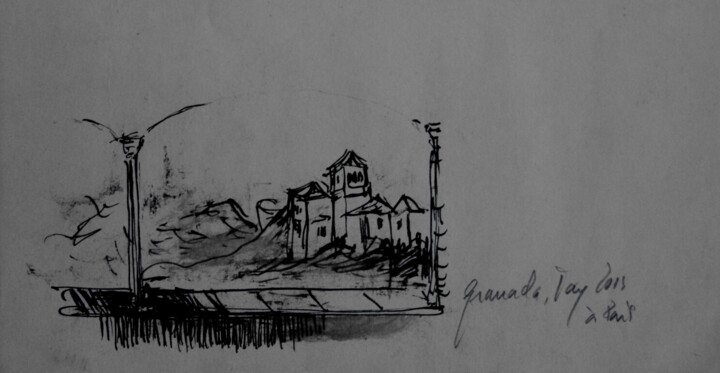 Dibujo titulada "El Generalife desde…" por Tay Aguilar, Obra de arte original, Tinta