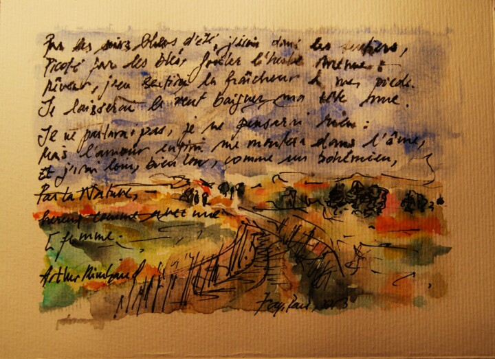 Pintura titulada "Rimbaud" por Tay Aguilar, Obra de arte original, Acuarela