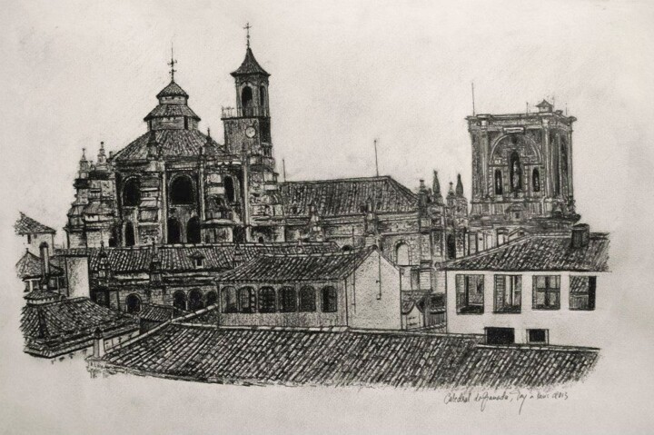 Dibujo titulada "Vista de la Catedra…" por Tay Aguilar, Obra de arte original, Lápiz