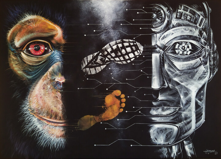 "Evrim" başlıklı Tablo Tayyar Özkan tarafından, Orijinal sanat, Akrilik