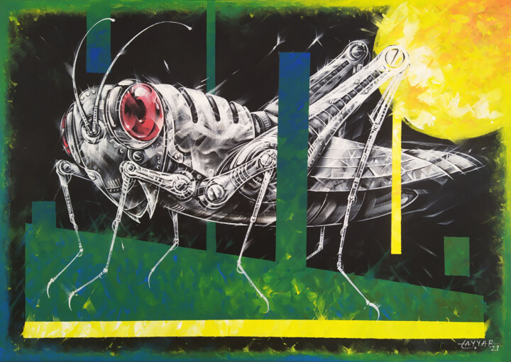 "A Grasshopper" başlıklı Tablo Tayyar Özkan tarafından, Orijinal sanat, Akrilik