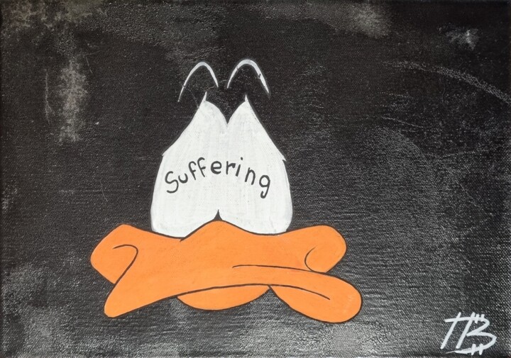 Painting titled "Suffering Daffy" by Tb, Original Artwork, Acrylic
