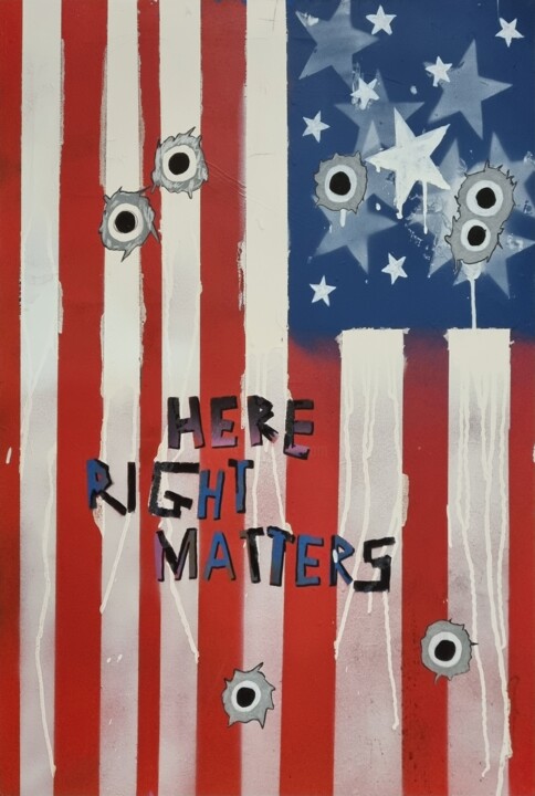 Картина под названием "Here Right Matters" - Tb, Подлинное произведение искусства, Акрил