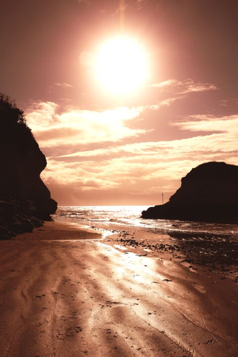 Photographie intitulée "Meschers plage" par Tc.Photographie, Œuvre d'art originale, Photographie numérique