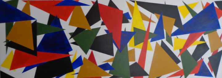 Картина под названием "Triangulations" - Thomas Dressler, Подлинное произведение искусства, Акрил Установлен на Другая жестк…