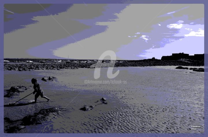 Photography titled "Plage N°6" by Tchook.Os, Original Artwork, Manipulated Photography
