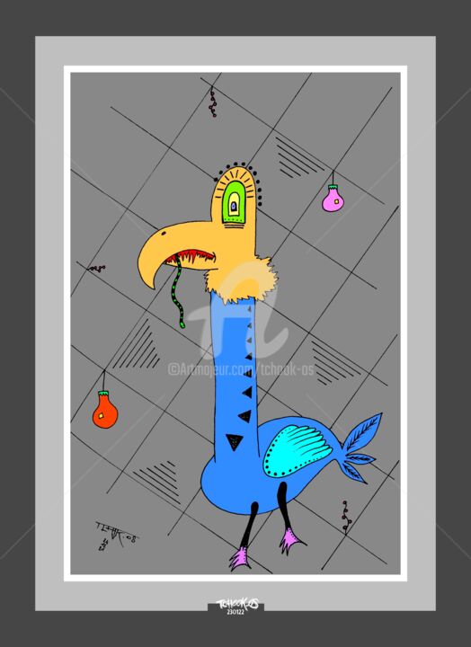 Dibujo titulada "-Guajolote-" por Tchook.Os, Obra de arte original, Lápiz