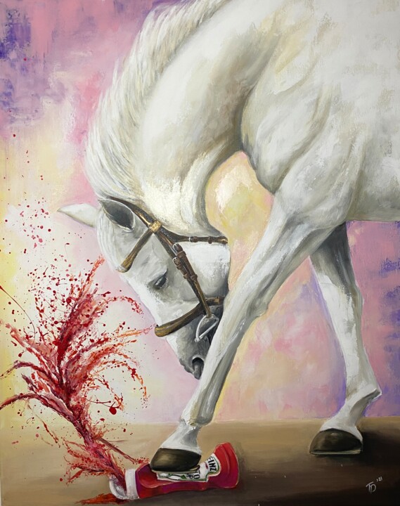Painting titled "Clumsy Horse" by Td'21, Original Artwork, Acrylic