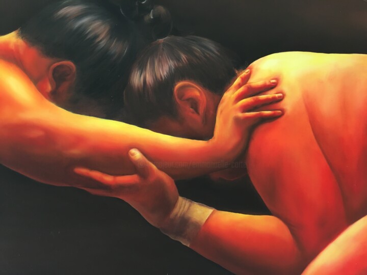 Pintura titulada "La force tranquille" por Tec, Obra de arte original, Oleo Montado en Bastidor de camilla de madera