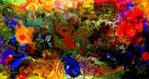 Malerei mit dem Titel "Eagle nebula" von Ted Barr, Original-Kunstwerk, Öl