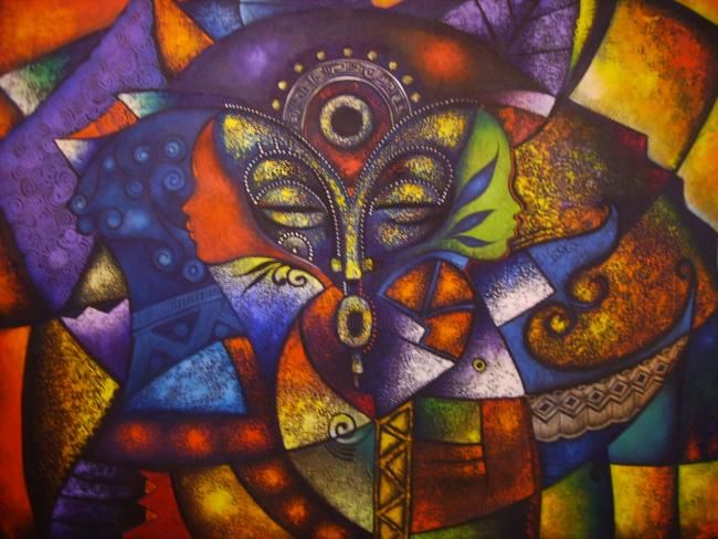 Peinture intitulée "Marassa()les jumell…" par Ted Zamy Dorvil, Œuvre d'art originale, Huile