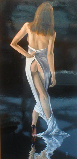 Peinture intitulée "Elle marche nue" par Jean-Marc Tedone, Œuvre d'art originale,