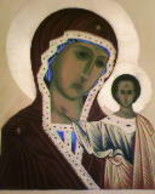 Картина под названием "Богородица" - Юлия Гедз, Подлинное произведение искусства, Другой