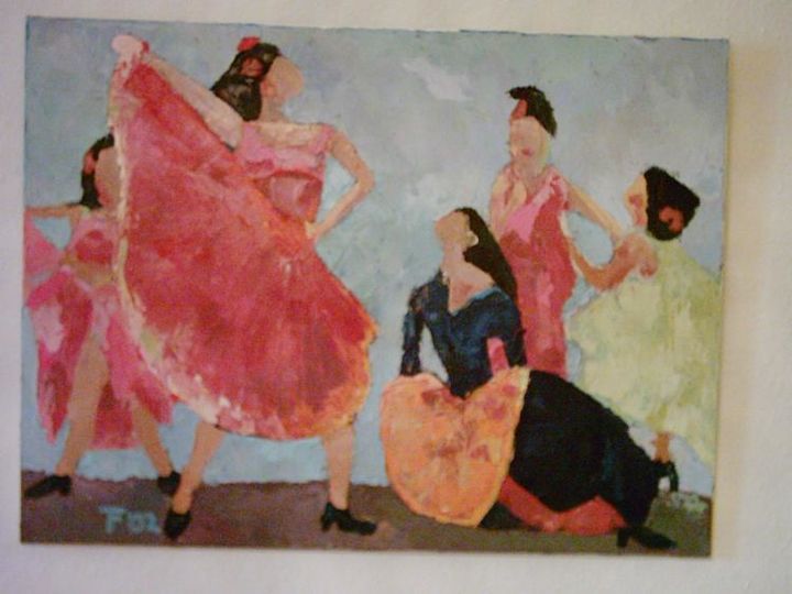 Painting titled "Flamenco" by Teresa Falkenberg, Original Artwork