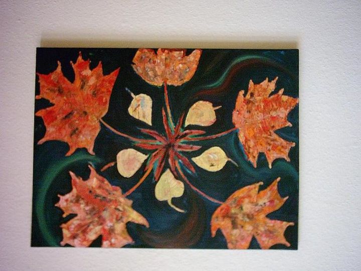 Painting titled "Fall Leaves" by Teresa Falkenberg, Original Artwork