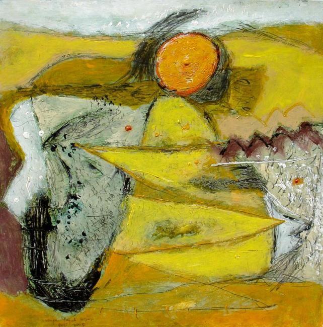 Pintura titulada "Sunset" por Teguh, Obra de arte original, Oleo