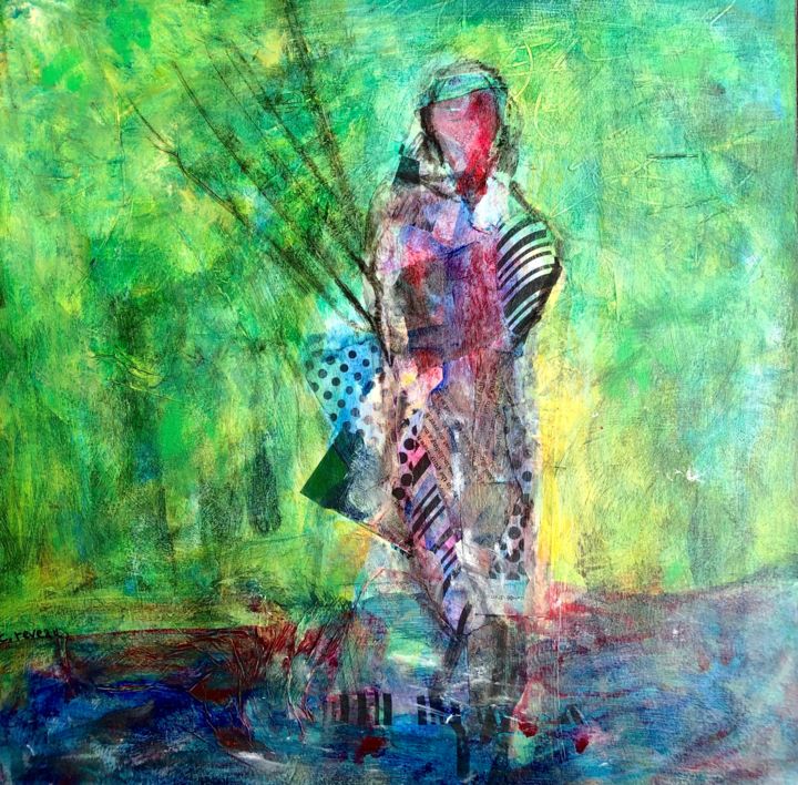 Peinture intitulée "chasseur 01" par Thomas Reveau, Œuvre d'art originale, Acrylique Monté sur Châssis