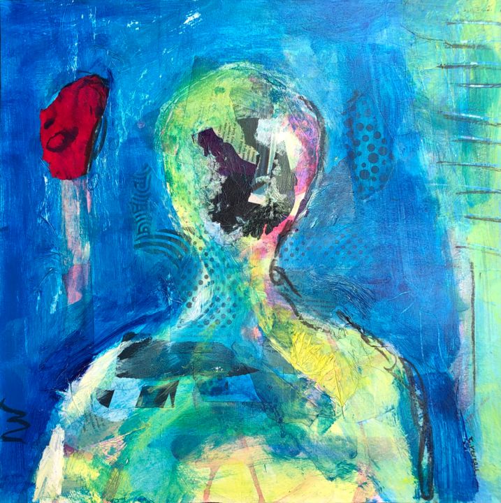 Peinture intitulée "portrait à l'allume…" par Thomas Reveau, Œuvre d'art originale, Acrylique Monté sur Châssis