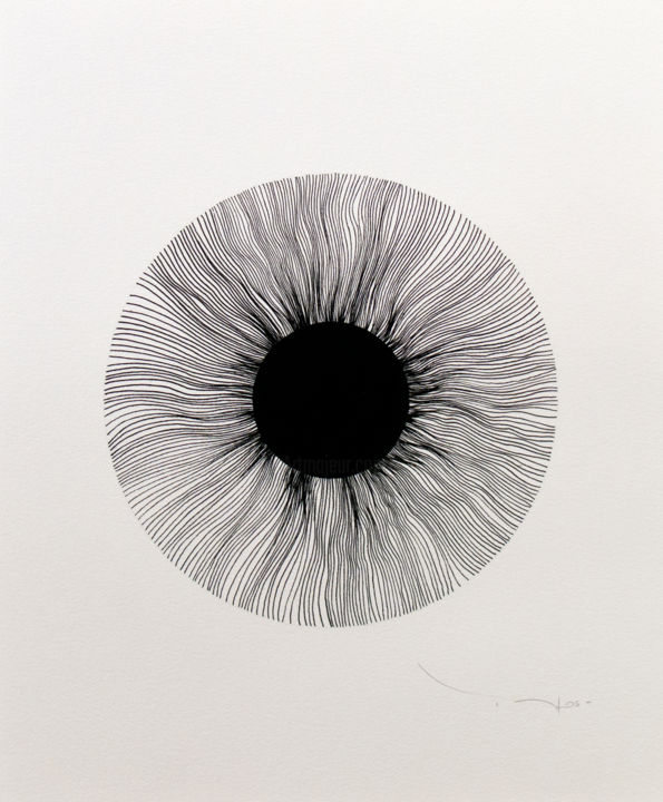 Dessin intitulée "Tehos - Black eye 03" par Tehos, Œuvre d'art originale, Autre