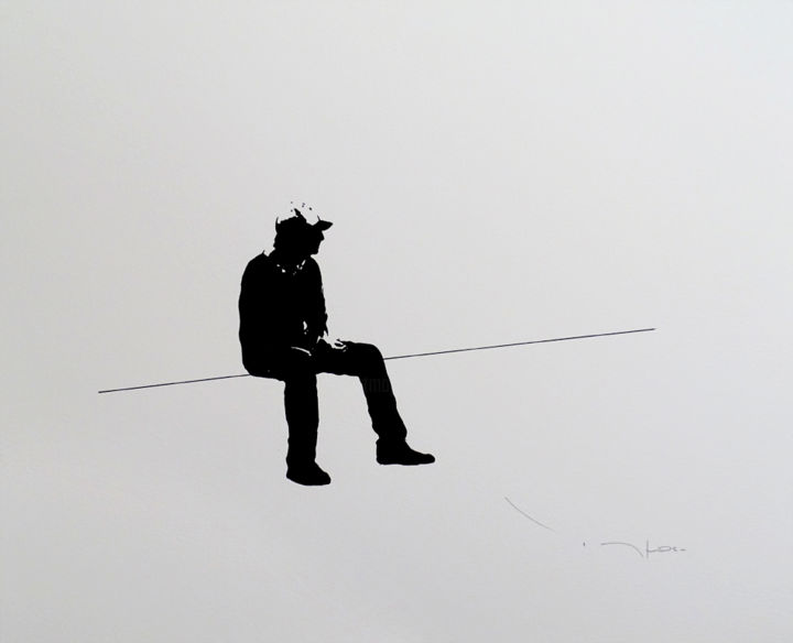 "Tehos - Sitting on…" başlıklı Resim Tehos tarafından, Orijinal sanat, Diğer