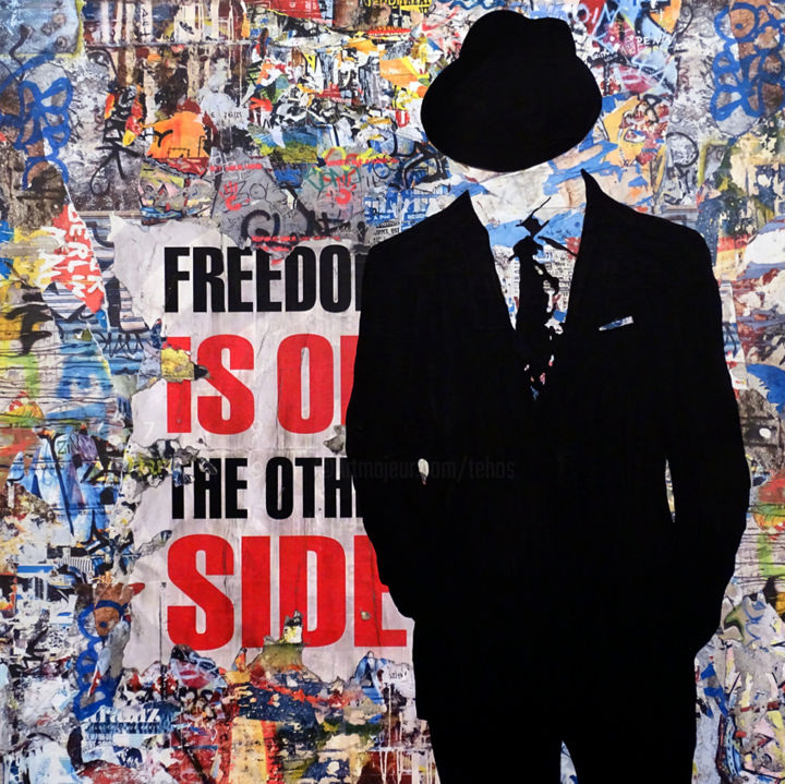 "Tehos - Freedom is…" başlıklı Tablo Tehos tarafından, Orijinal sanat, Kolaj