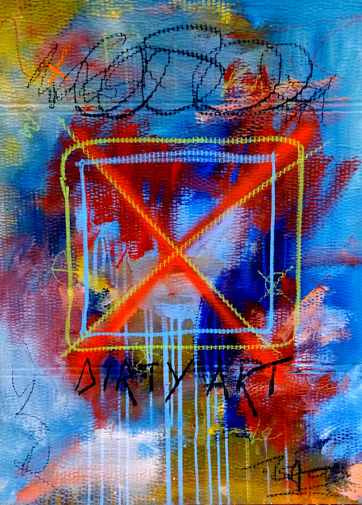 Malerei mit dem Titel "Tehos - Dirty art 03" von Tehos, Original-Kunstwerk, Acryl