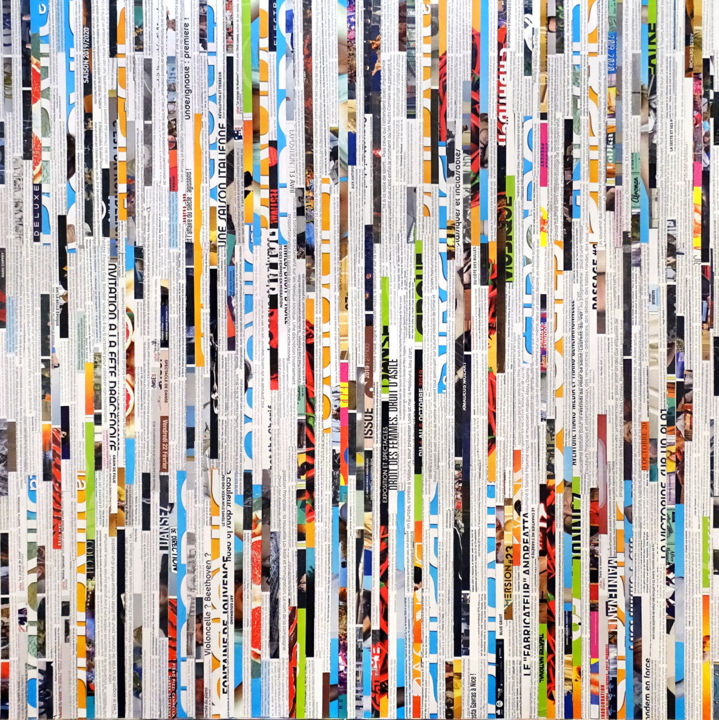Collages titulada "Tehos - speed limit" por Tehos, Obra de arte original, Collages Montado en Bastidor de camilla de madera